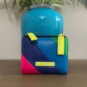 Kurt Geiger Blue and Pink Colorblock Wallet